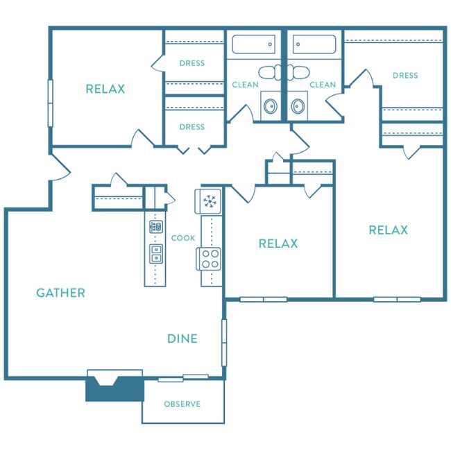 3 Beds • 2 Bath 137 floor plan